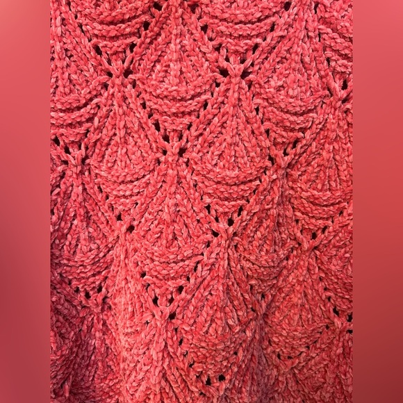 POL Chunky Knit Turtleneck Sweater Women's Medium Pink Cropped Pullover - Picture 5 of 8